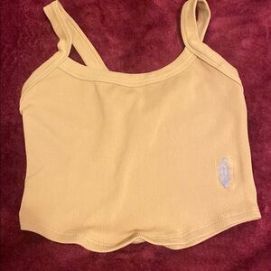 Ribbed Mustard Yellow Crop Tank Top - Women's
